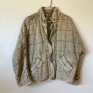 Free People- Dolman Quilted Knit Jacket - Pine XS